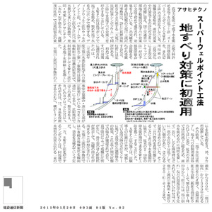 2015年5月20日　スーパーウェルポイント工法　地すべり対策に初適用