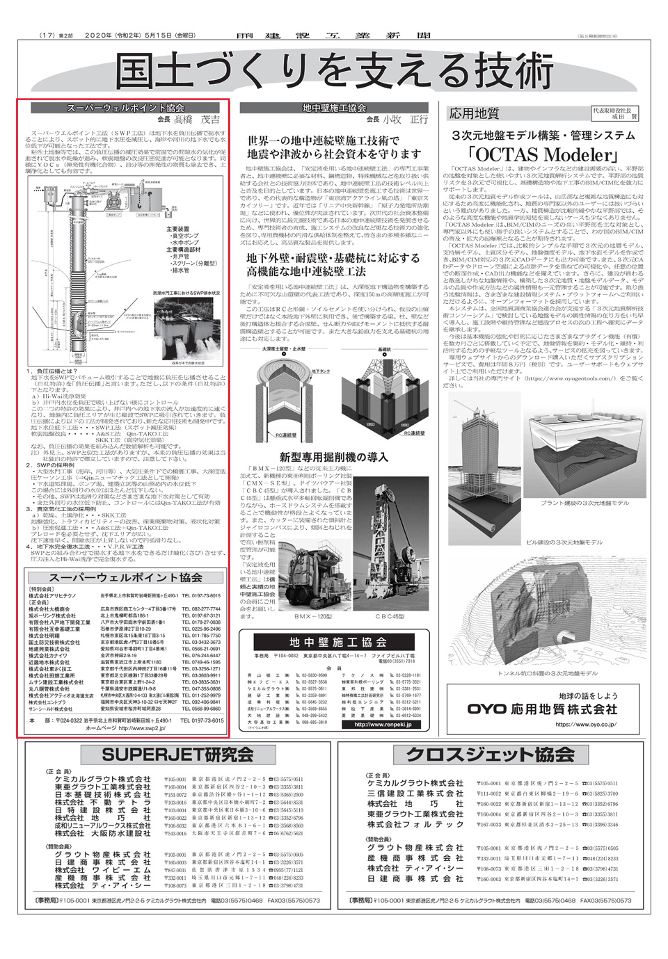 スーパーウェルポイント協会（2019日刊建設工業新聞0525付）